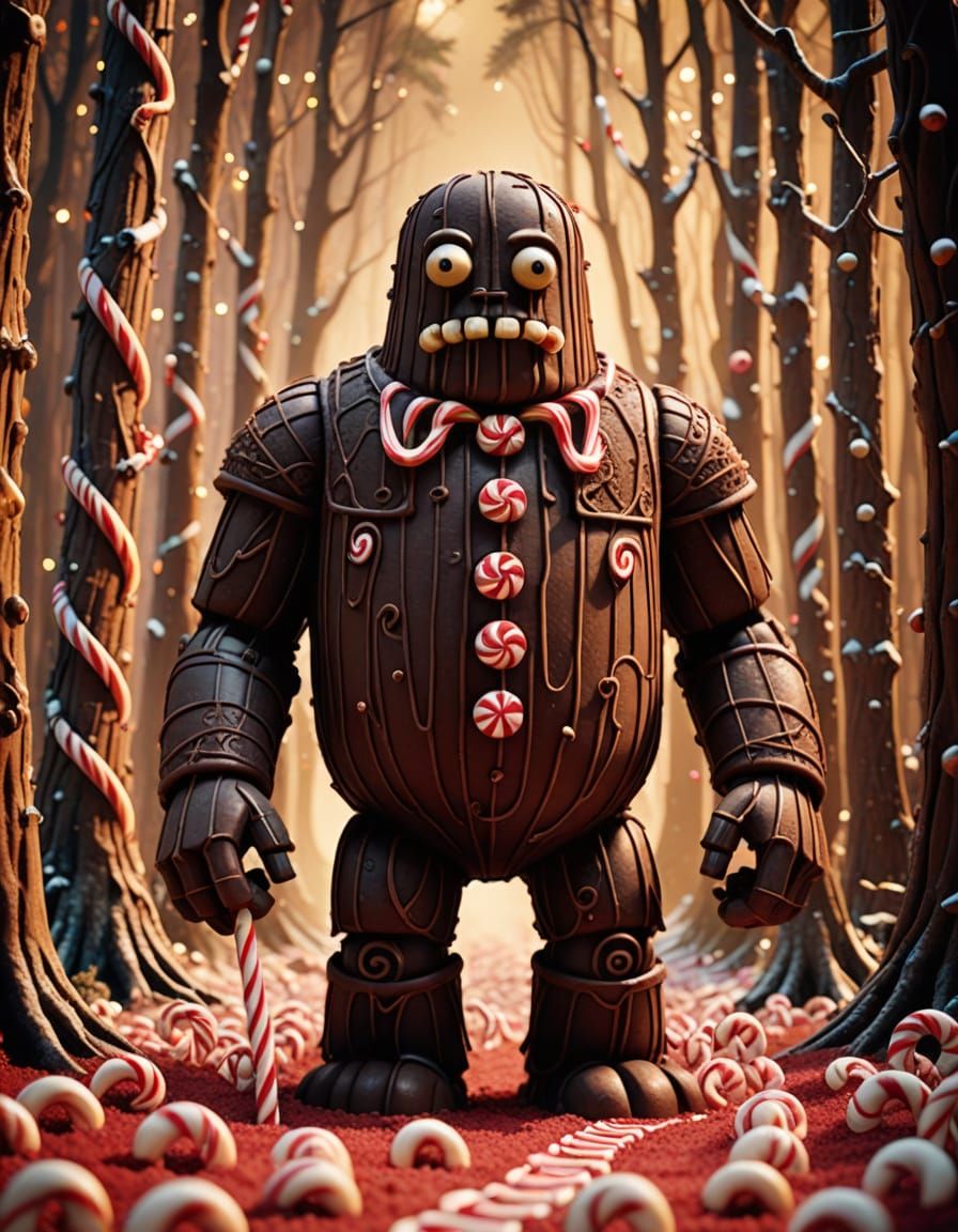 Chocolate Golem in Candy Cane Forest, Stop-Motion