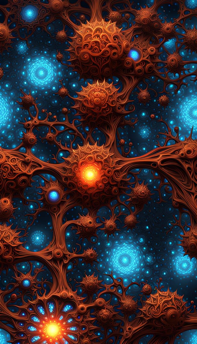 Neon Fractal Transformation in Hyperreal Style