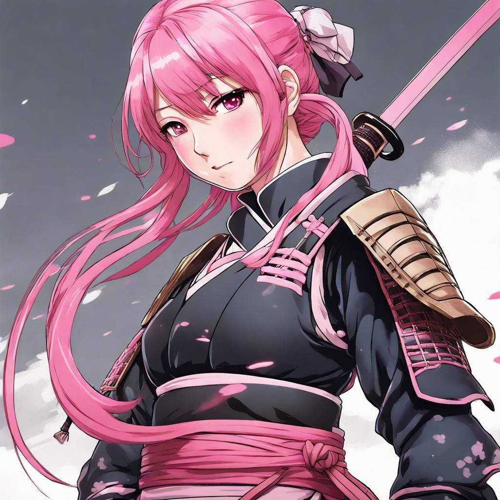 Pink-Haired Samurai in Edo Japan: Anime Style