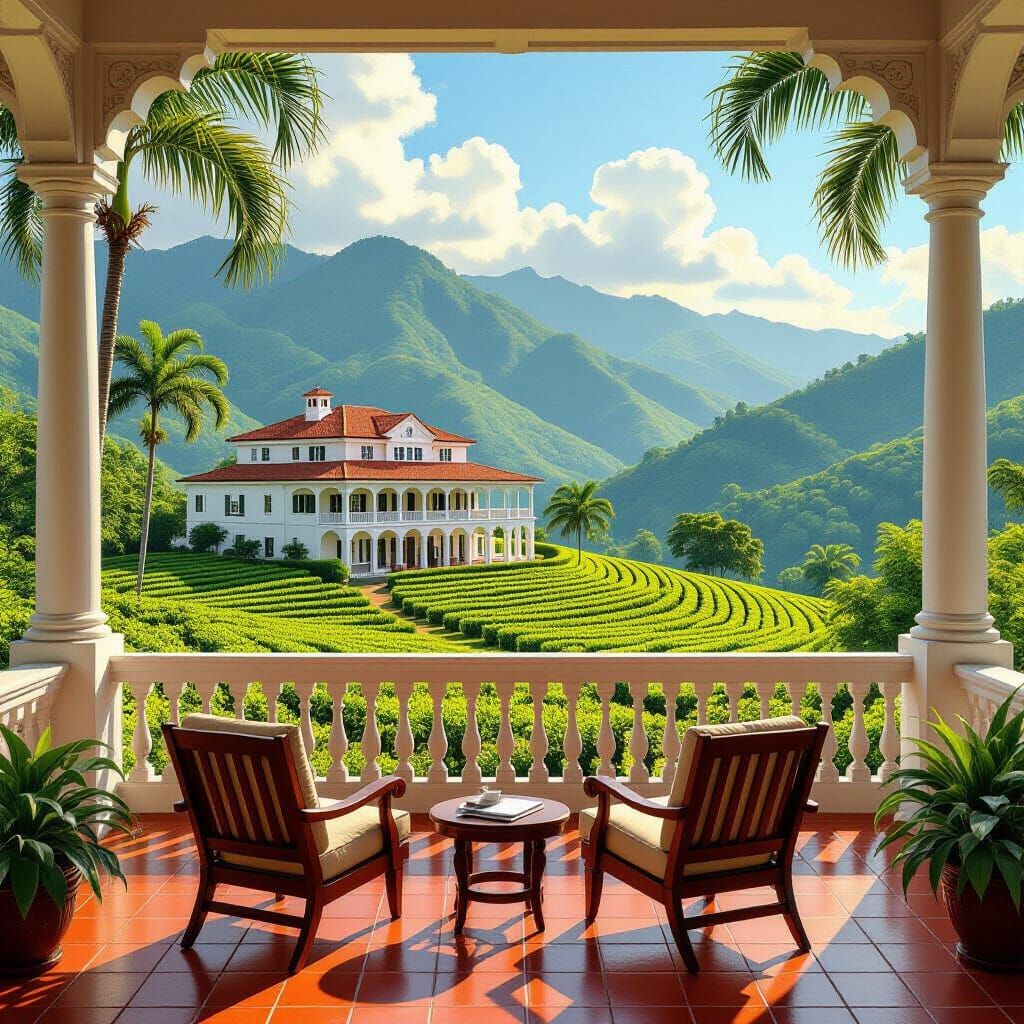 Puerto Rican Coffee Plantation Vista in Golden Hour