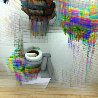 Toilet Glitching Out of Reality in Hyperrealism
