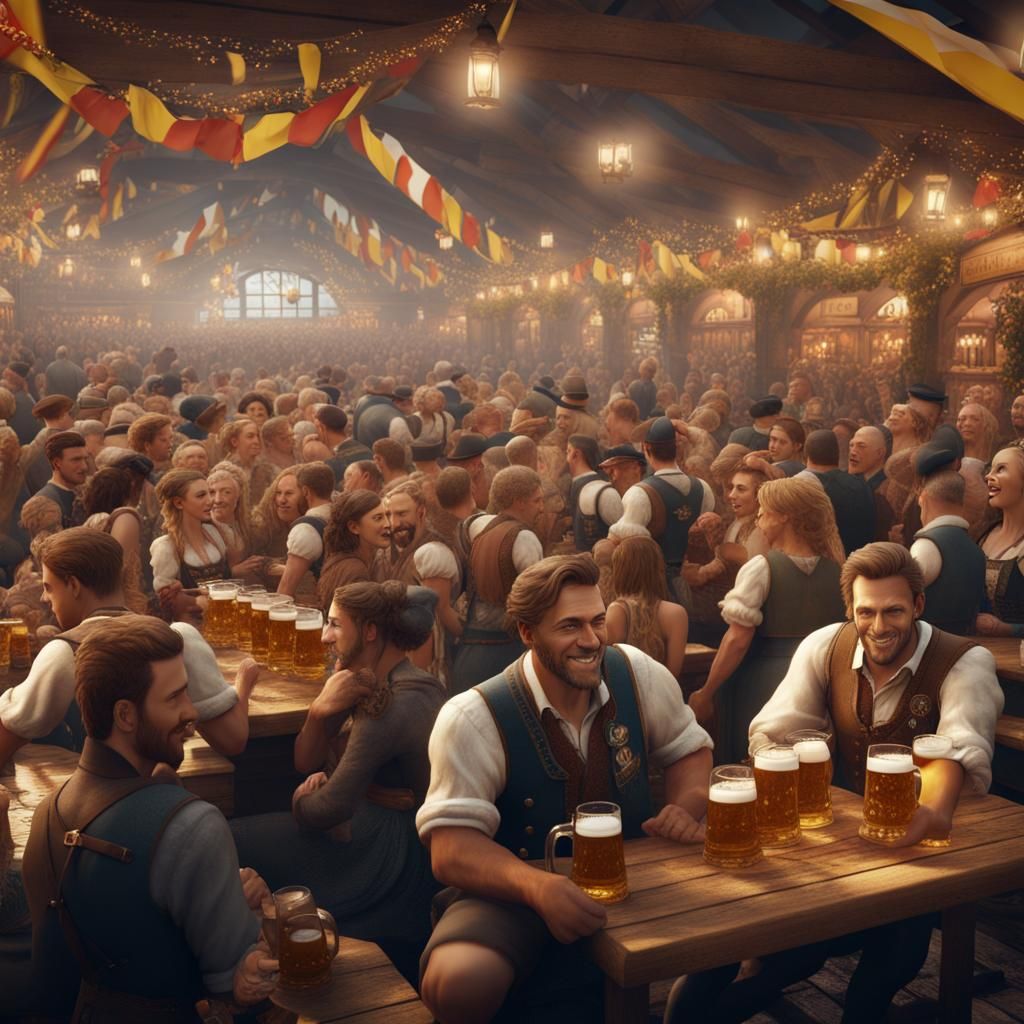 Oktoberfest Beer Festival in Germany in Unreal Engine Style
