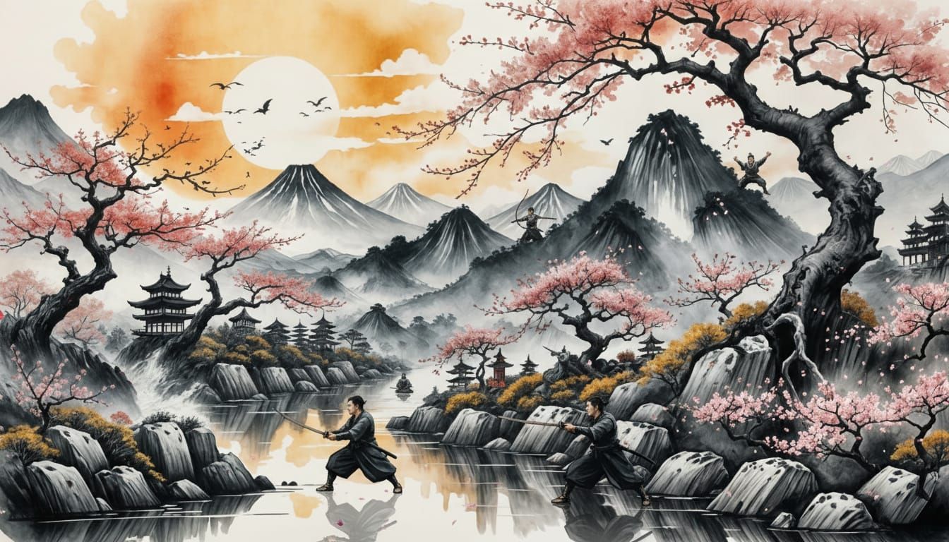 Samurai Training in Zen Garden