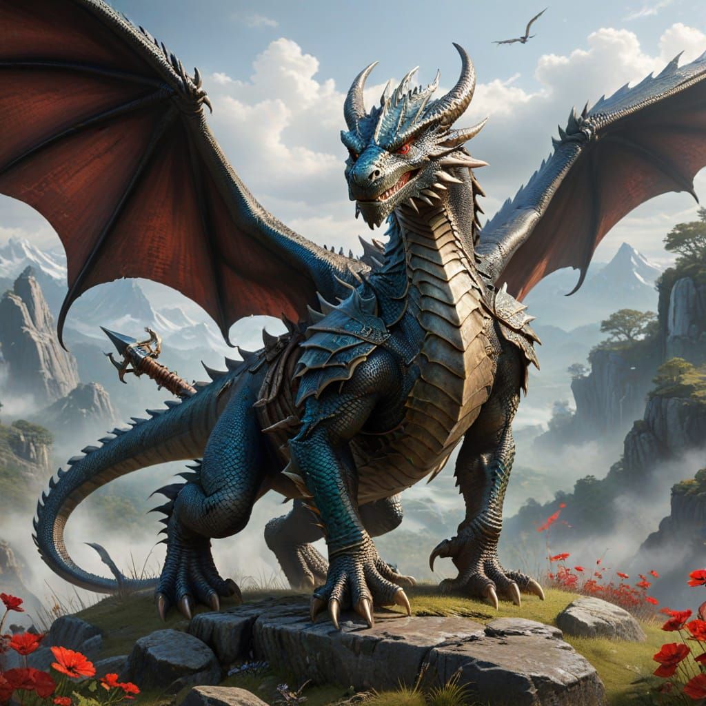 Warrior Dragon with Sword