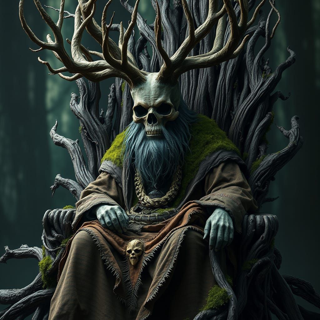 Surreal Forest God Emerges from Twisted Roots