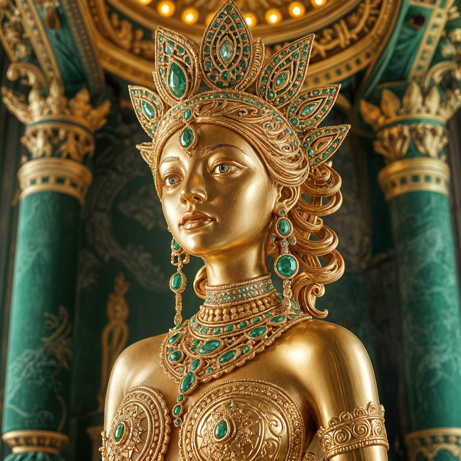 Golden Goddess in Mayan Temple
