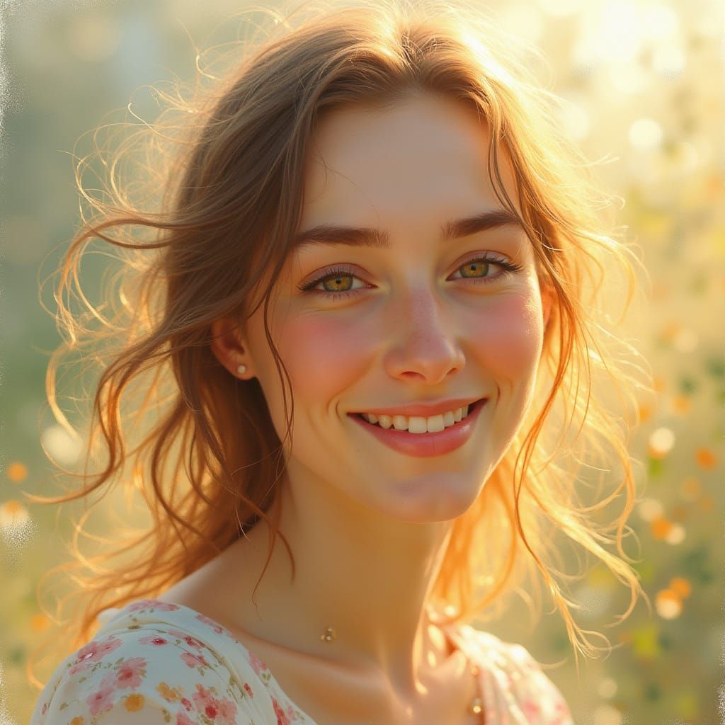 Serene Morning Beauty in Watercolor Brushstrokes