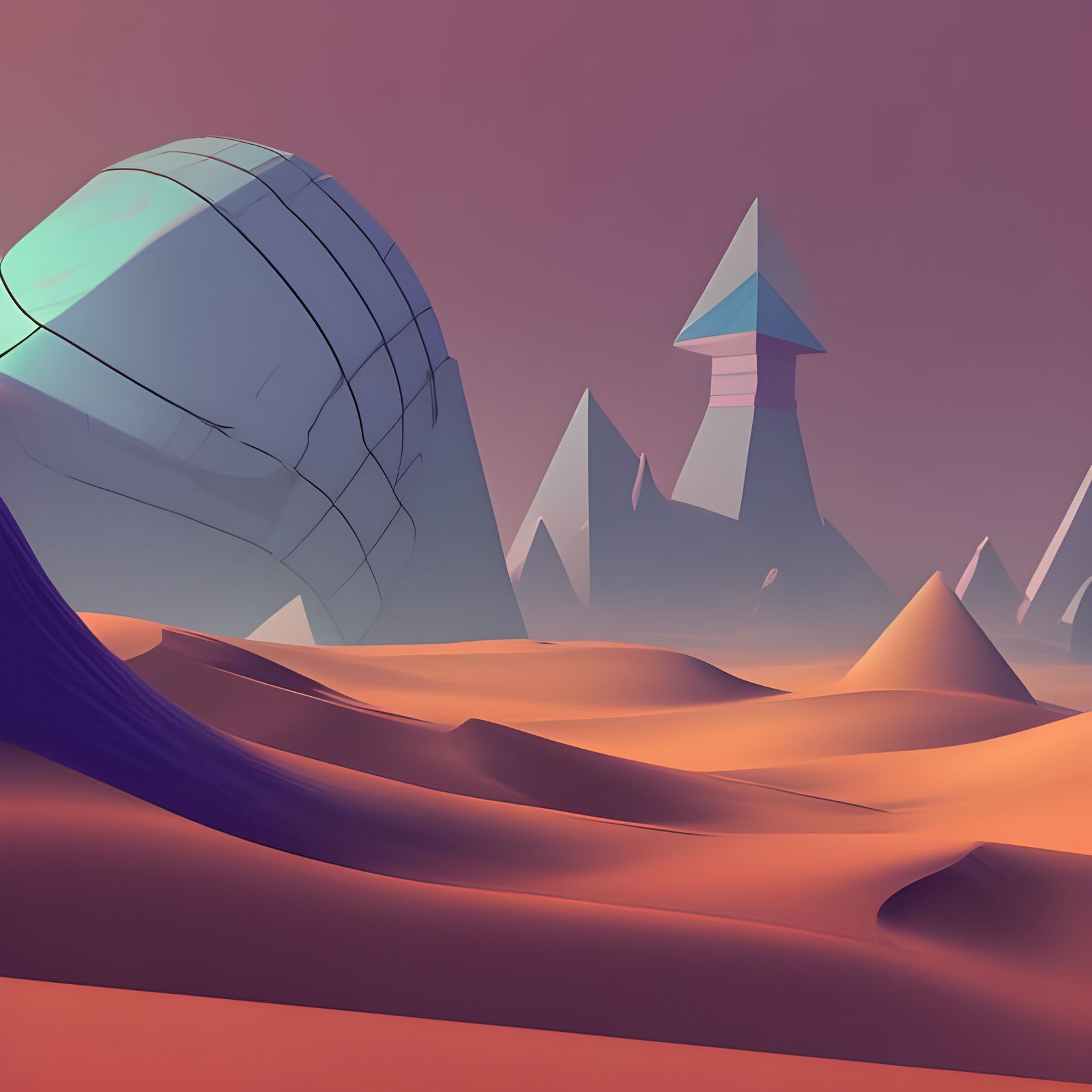 Giant TV Set Radiates Waves in Moebius Desert