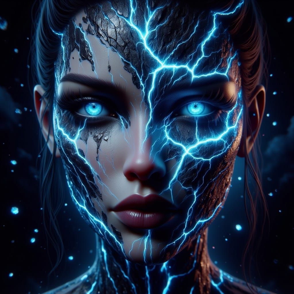 Ectoplasm Cracks in Vintage Colors, Digital Art