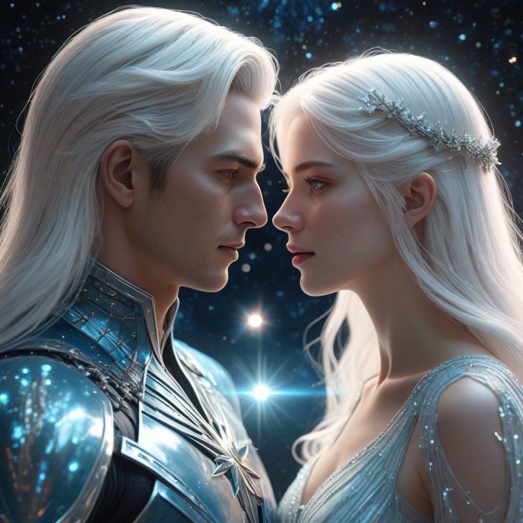 Starman's First Contact in Hyperrealistic Digital Art