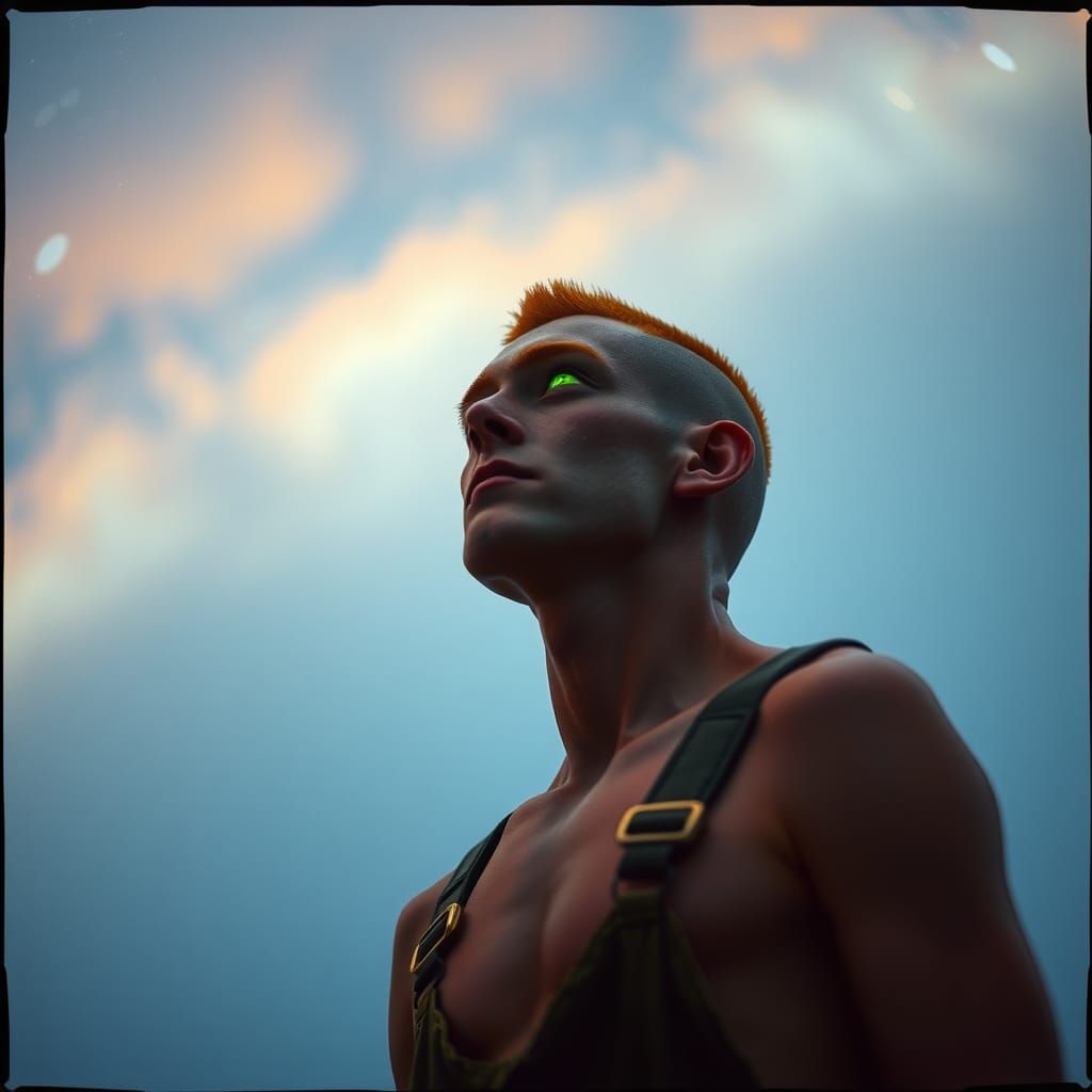 Mutant Gazing at Stars: Cinematic Sci-Fi Portrait