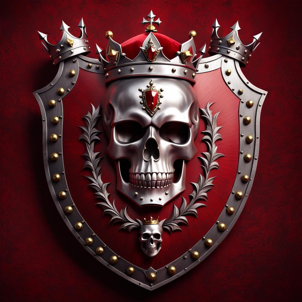 Medieval Shield with Skull in Renaissance Style