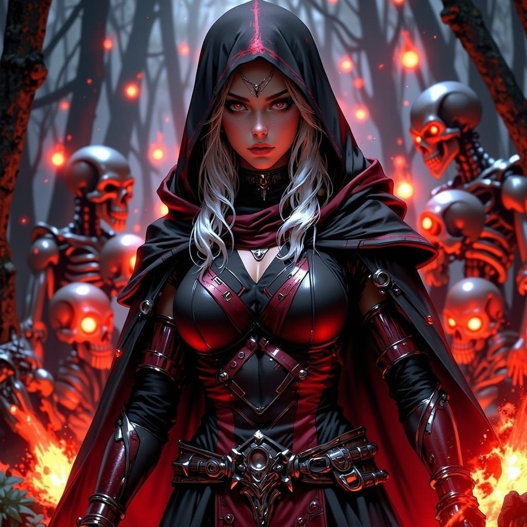 Evil Necromancer Summons Skeletons in Cemetery