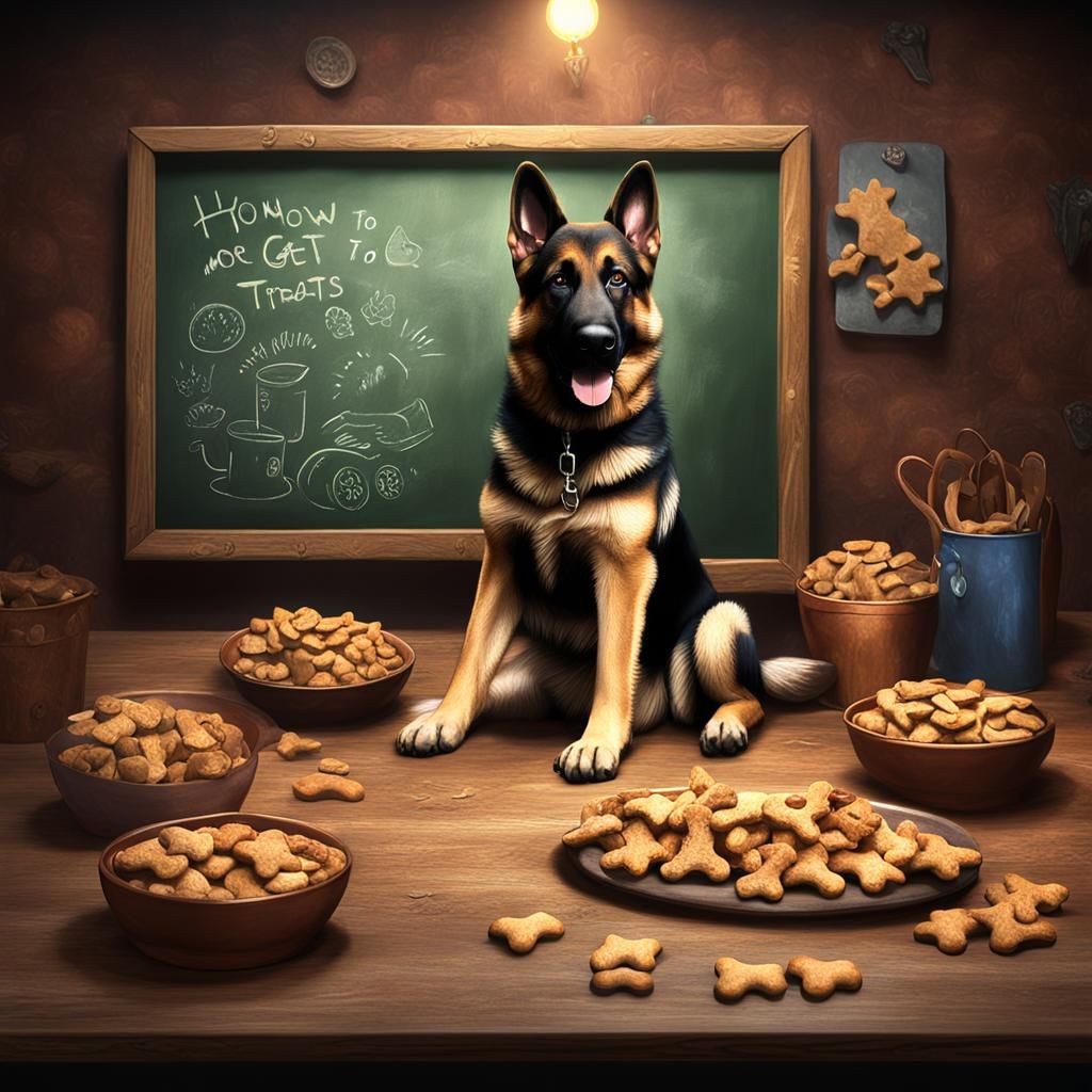 German Shepherd Teaches Puppies: Fantasy Concept Art
