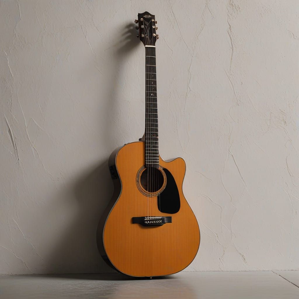 Minimalist Guitar on Wall