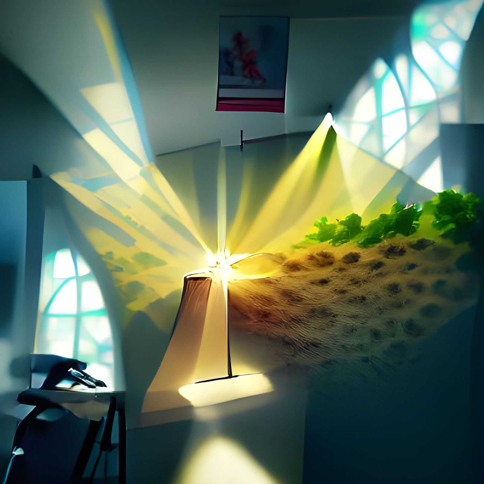 Radiant Digital Illustration of Light Rays
