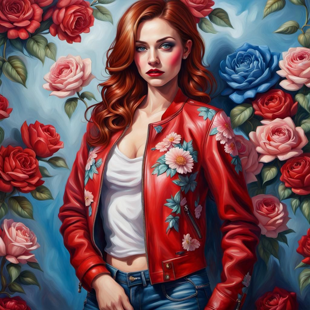 Woman with Rolls-Royce: Hyperrealistic Digital Oil Painting