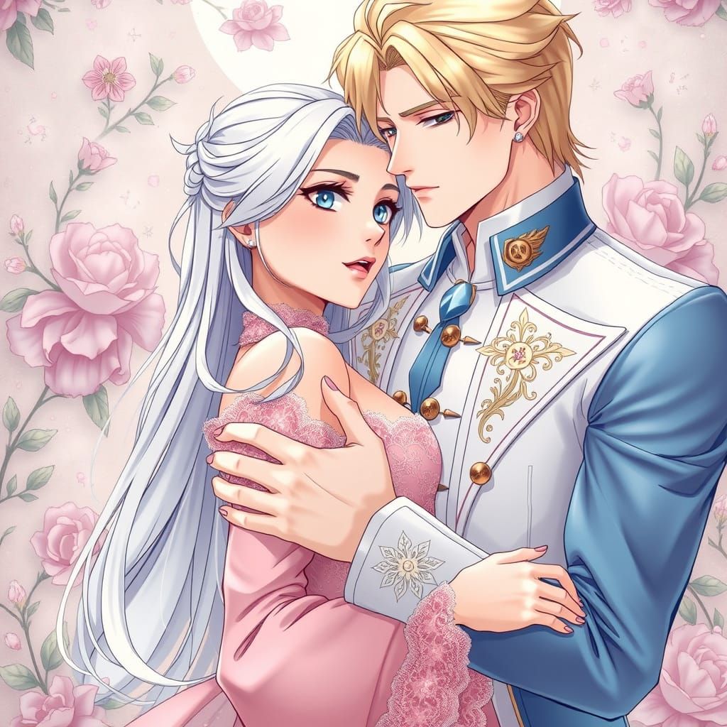 Elegant Boyslove Romance Cover in Manhwa Style