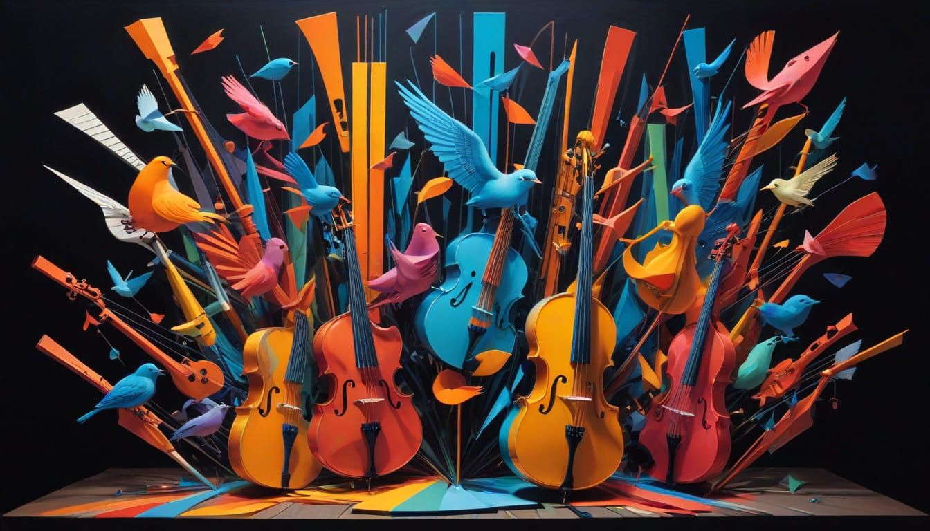 Surreal Op-Art Music Scene