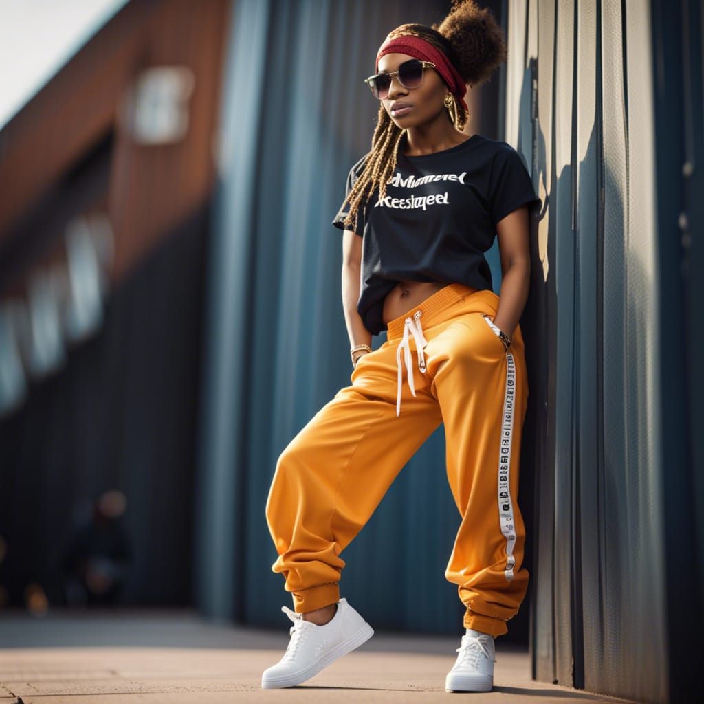 Woman's hip hop style.