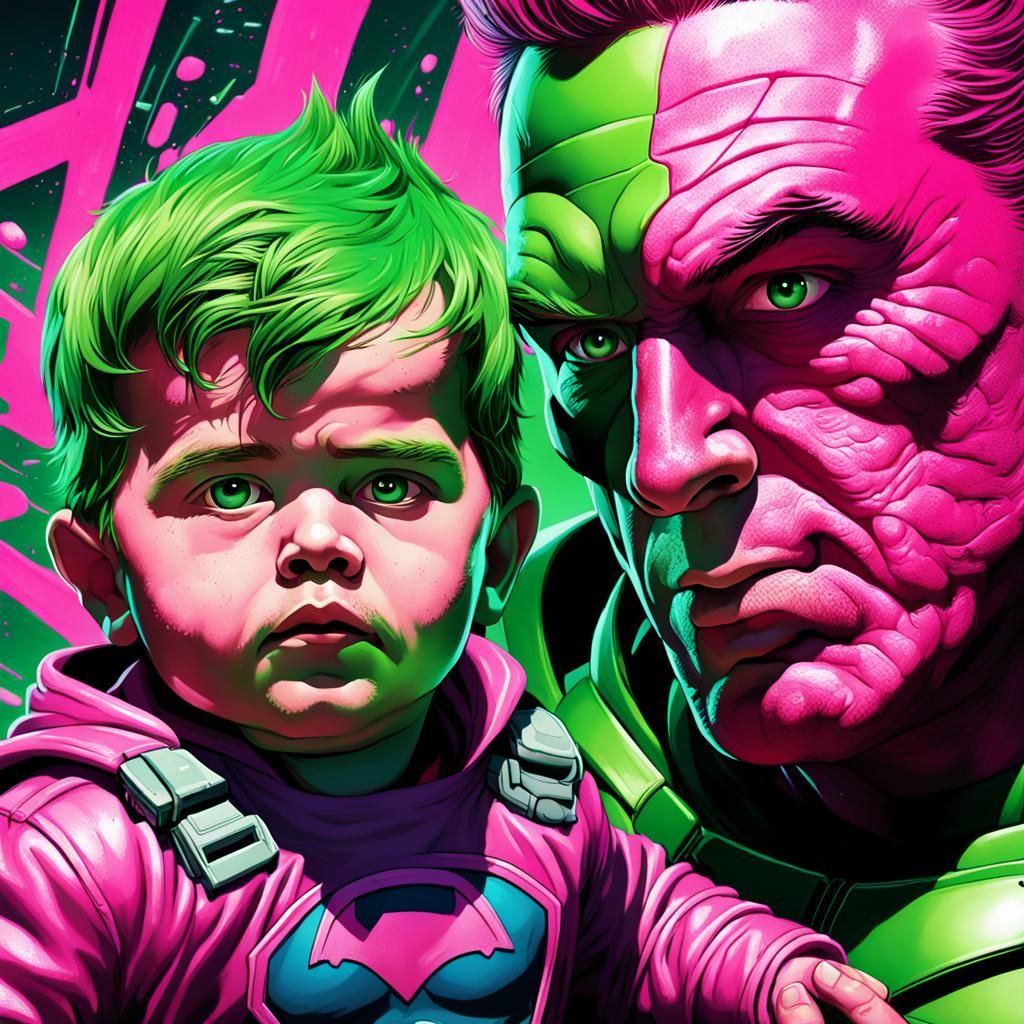 Godlike Superheroes: Father and Son in Vivid Colors