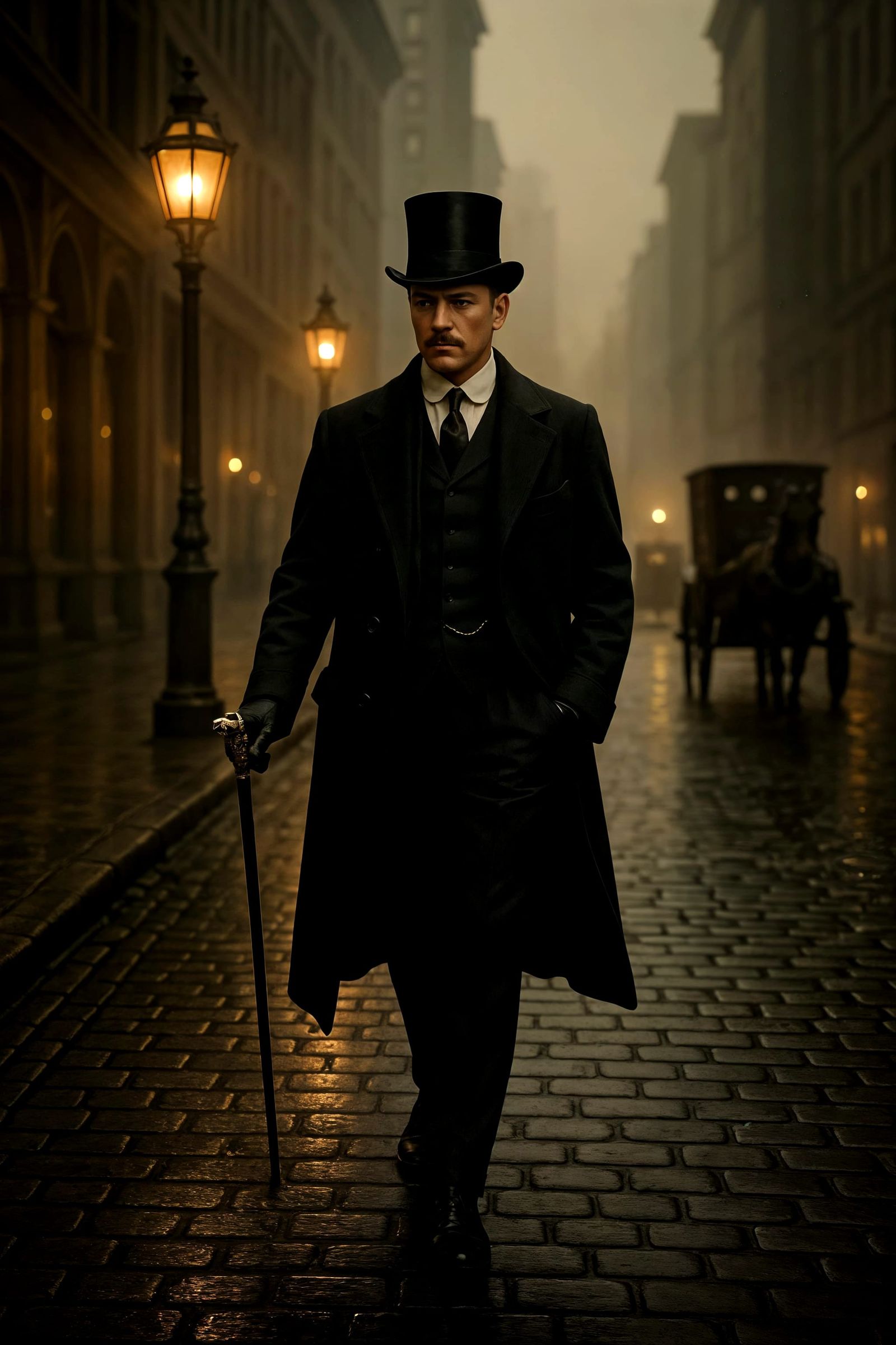 Elegant Gentleman Strolling in 1915 New York