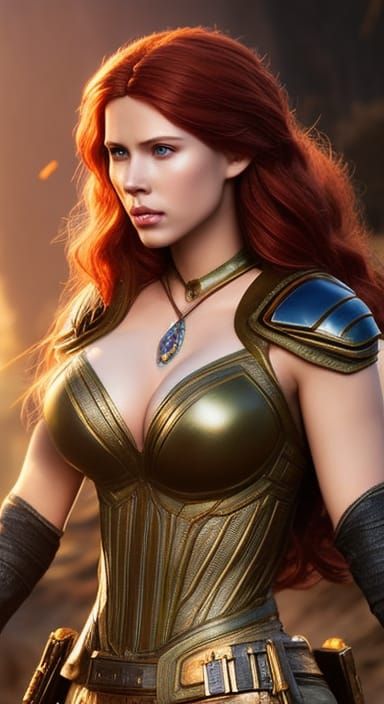 Hyperrealistic Portrait of Woman in Medieval Market