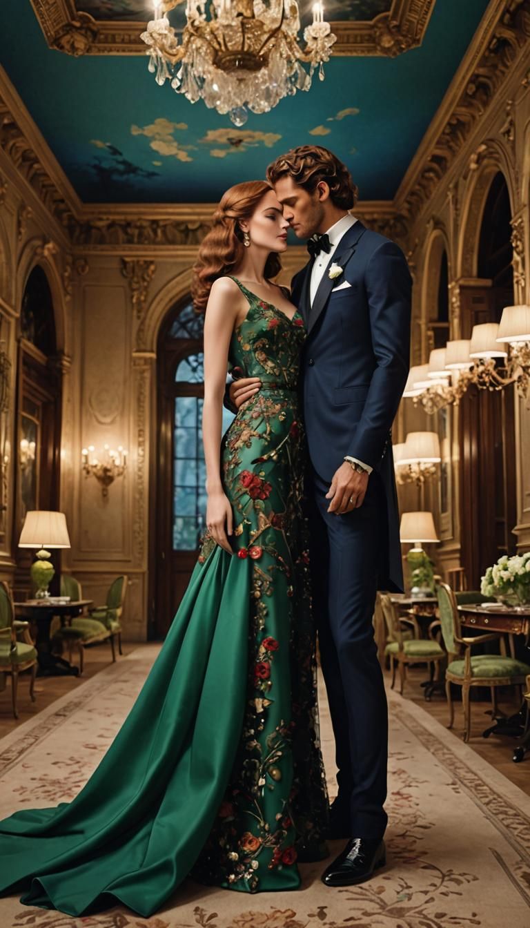 Attractive Couple at Palace Formal Event Romance Cover