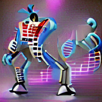 Vintage TV Displaying Dancing Machine Slogan