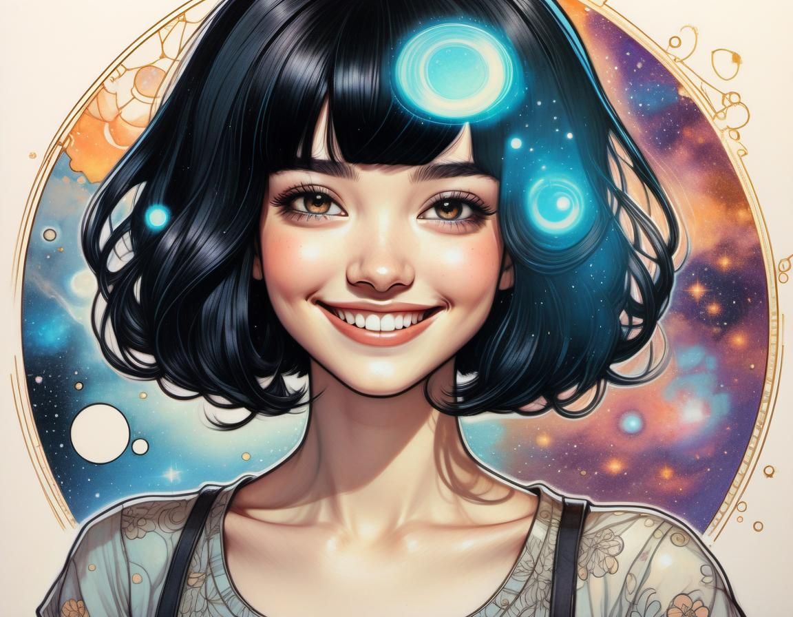 Portrait-black hair girl