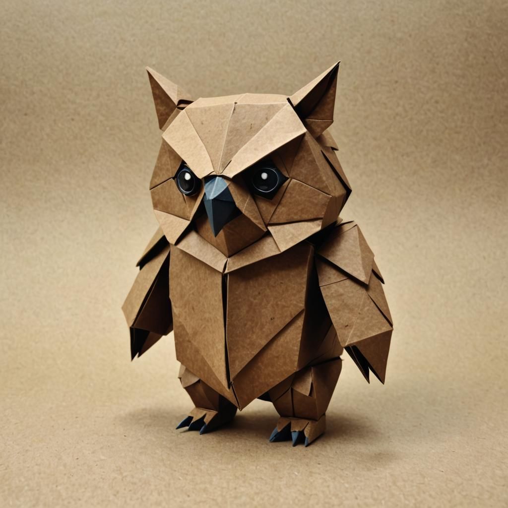 Origami Owlbear: Simple Paper Sculpture