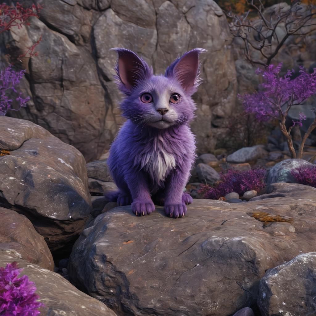 Enchanted Feline Form Emerges from Mystic Rock