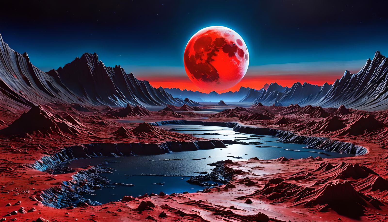 Hyperdetailed Biomechanical Alien Landscape in Photorealisti...