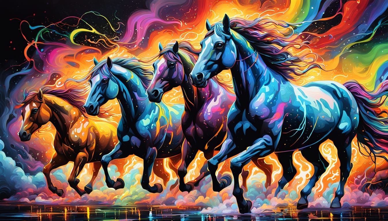 Queen of Light: Graffiti Art with Radiant Horses