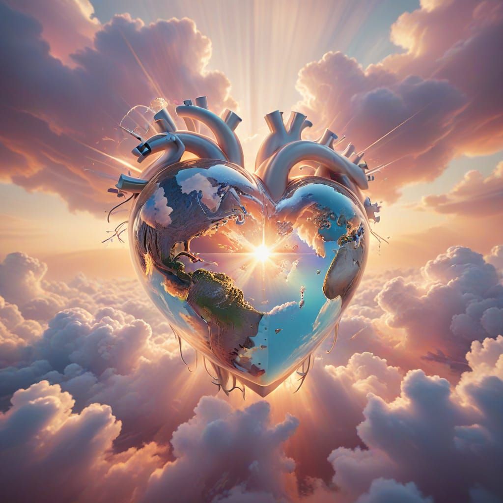 Surreal Heart Encapsulates the World in Pastel Colors