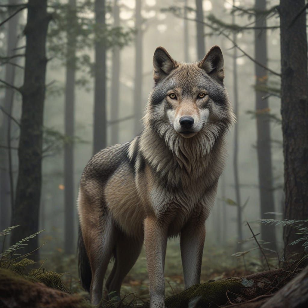 Majestic Wolf Pack in Earthy Forest
