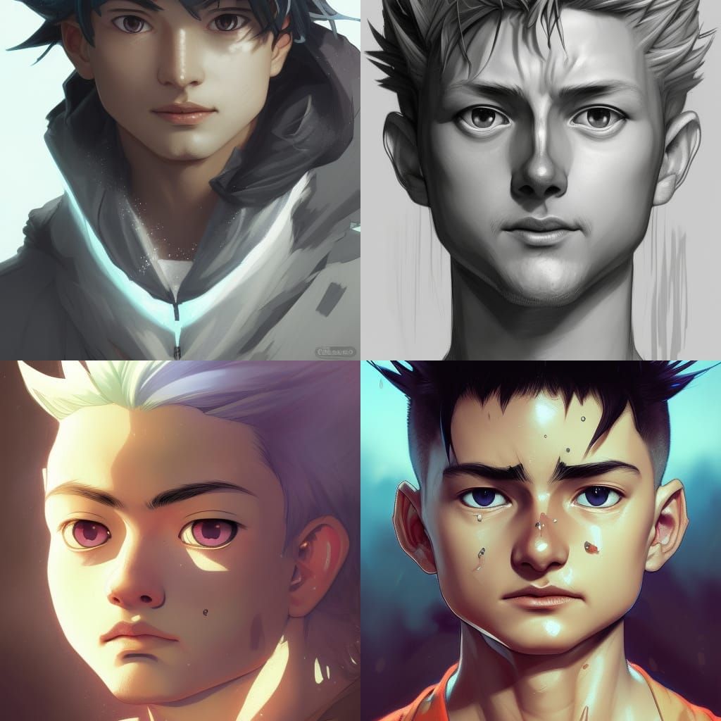 Anime-Style Killua Portrait in 8K Resolution