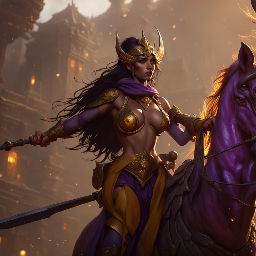 Attractive Warrior Woman in Dark Fantasy Style