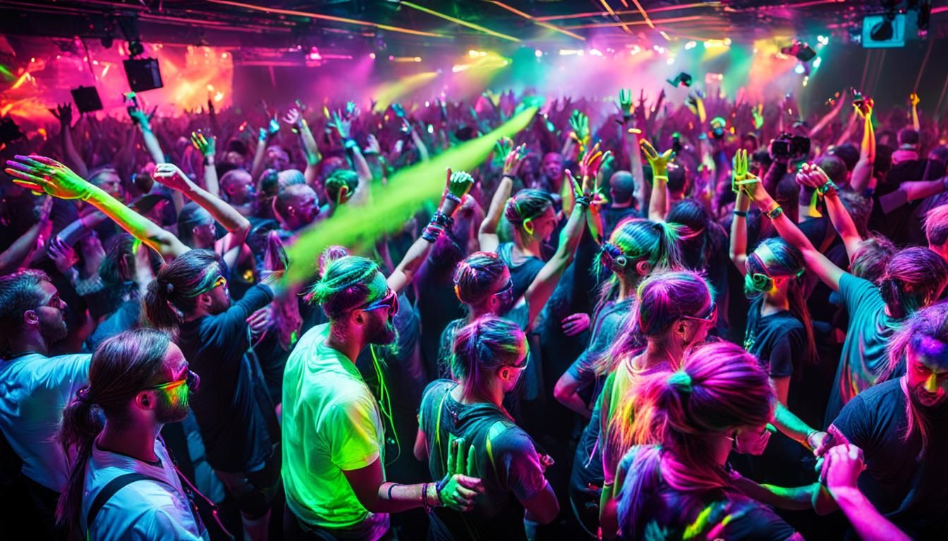 Rave Extravaganza: Neon Lights and Dancing