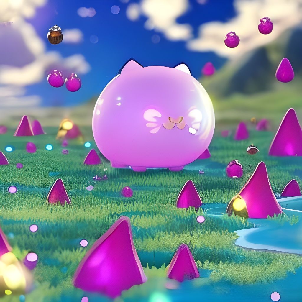 Glitter Slime Blob Cats in Nature