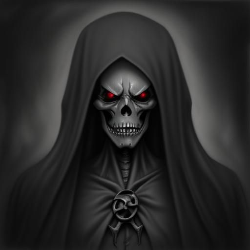 Hyperdetailed Charcoal Drawing: Grim Reaper