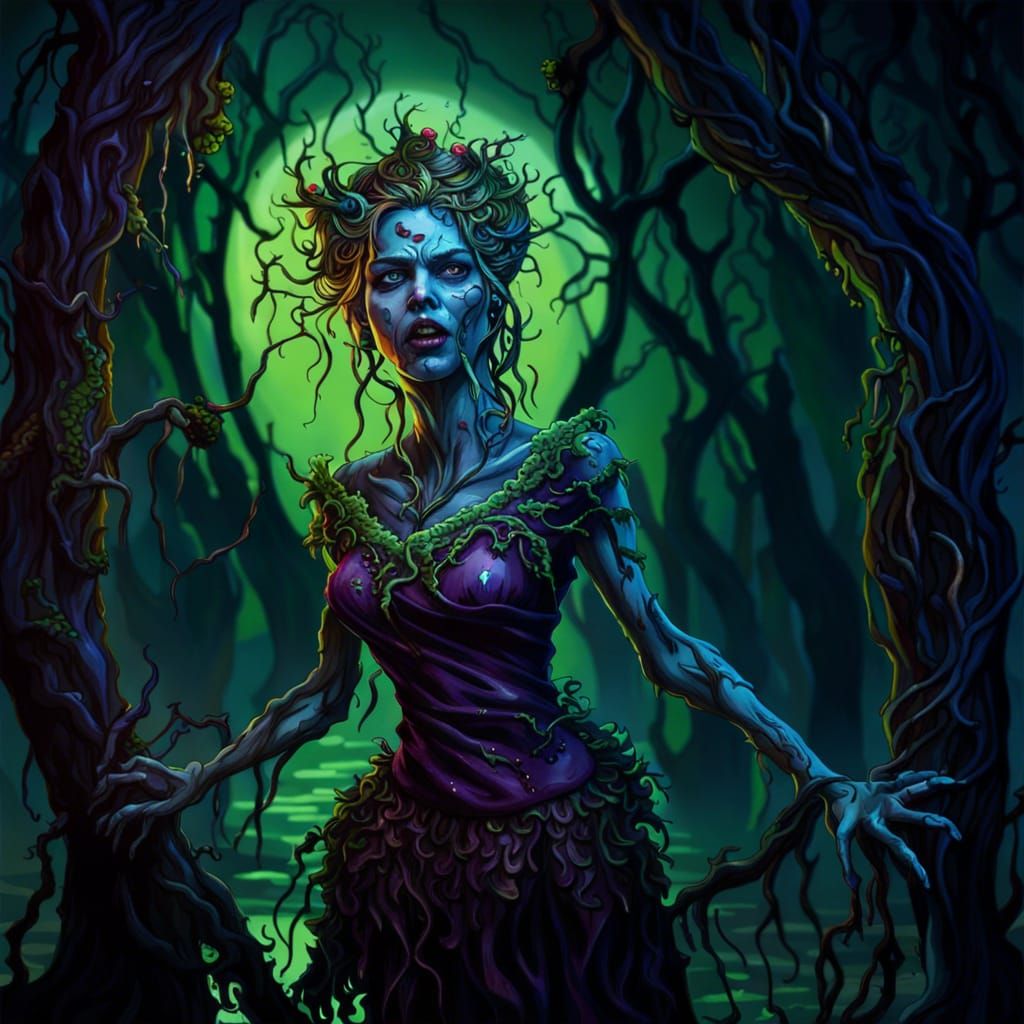 Zombie Queen Rising: Hyperrealistic Concept Art