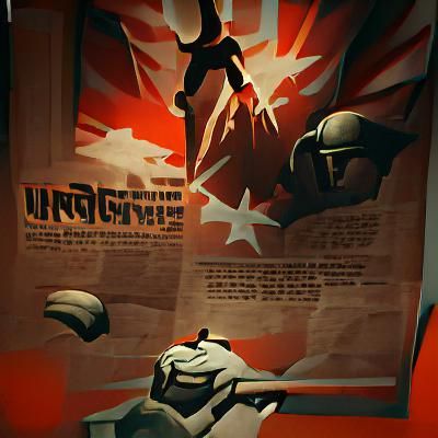 Vintage Propaganda Poster with Bold Graphics