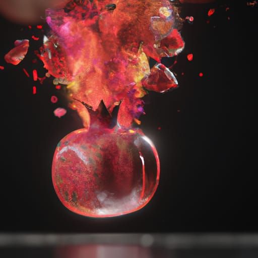Pomegranate Bomb Mid-Explosion: Digital Matte Painting