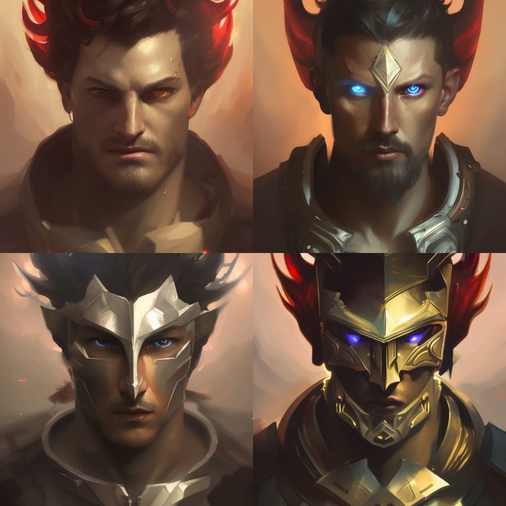 Dark Paladin Portrait with Lightning, Hyperdetailed Concept ...