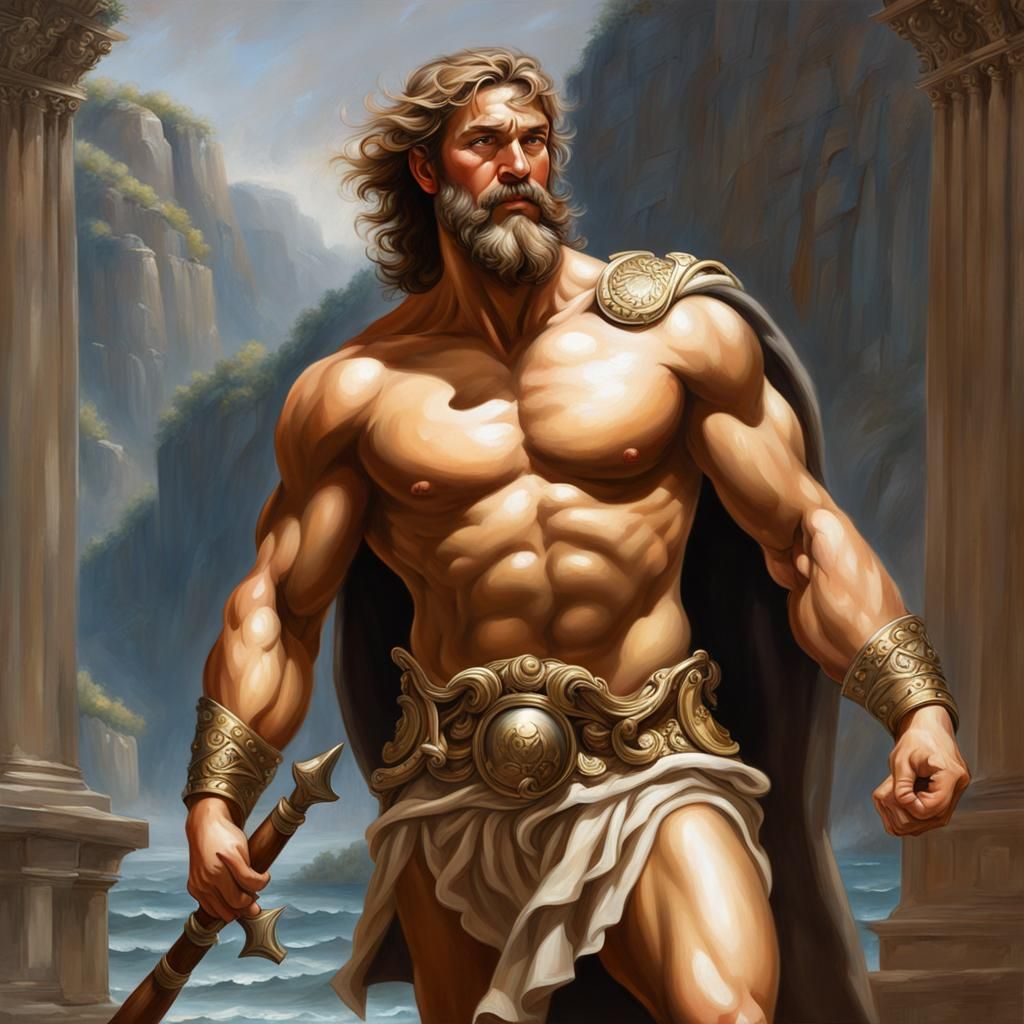 Hercules in Renaissance Oil Painting Style
