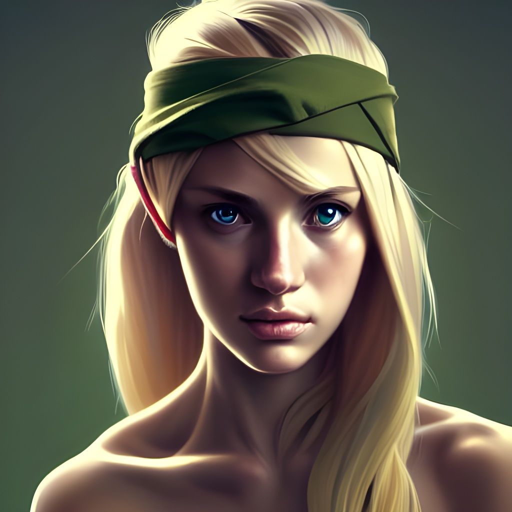 Female Soldier Portrait in Hyperdetailed Comic Book Style