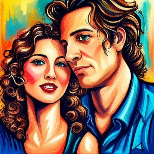 Abstract Art of a Happy Couple