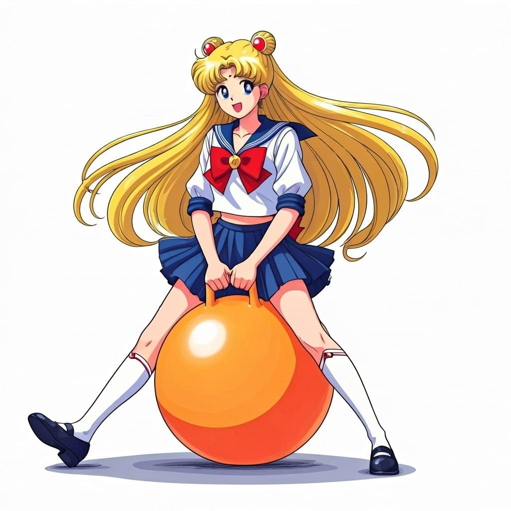 Minako Aino on a Hopper Ball, Manga Style