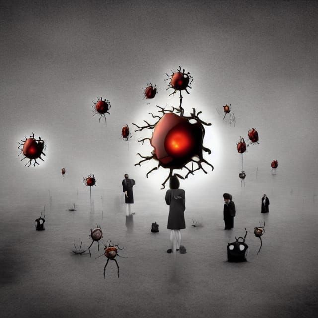 Surreal Image of People Dying from Virus